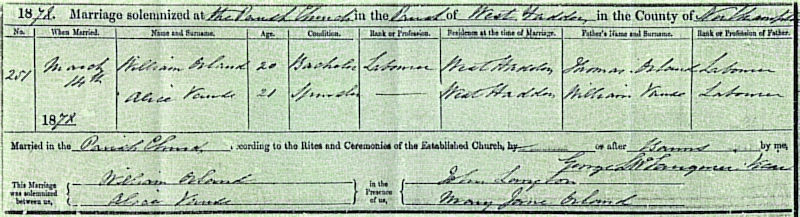 Marriage certificate